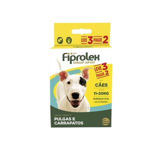 Combo Fiprolex Cães 11 a 20kg 3 pipetas Ceva Anti-pulgas e Carrapatos