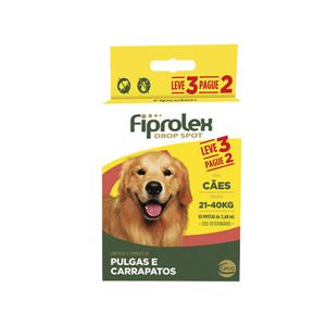 Combo Fiprolex Cães 21 a 40kg 3 pipetas Ceva Anti-pulgas e Carrapatos