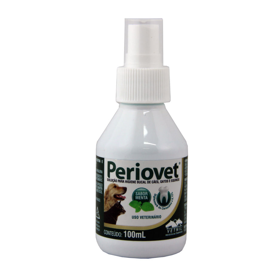 Periovet Spray 100ml Vetnil Higiene Bucal Cães e Gatos | Farmácia de