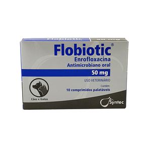 Flobiotic 50mg 10 comprimidos Syntec Antibiotico Cães e Gatos