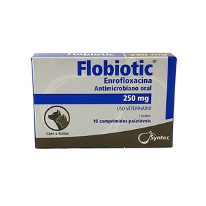 Flobiotic 250mg 10 comprimidos Syntec Antibiótico Cães