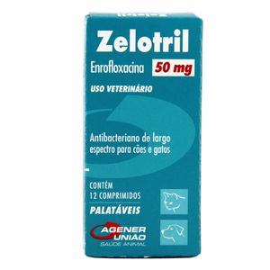 Zelotril 50mg 12 comprimidos Agener Antibiótico Cães e Gatos
