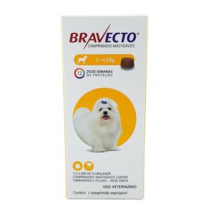 Bravecto Cães 2 a 4,5kg 112,5mg MSD Antipulgas e Carrapatos