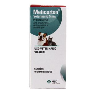 Meticorten Veterinário 5mg 10 comp MSD Cães e Gatos