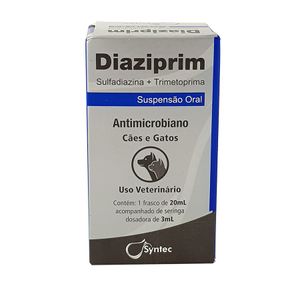 Diaziprim Suspensão Oral 20ml Syntec Antibiótico Cães e Gatos