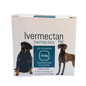 Ivermectan Pet 12mg 20 comprimidos UCBVet Sarna Cães