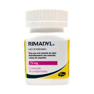 Rimadyl 75mg Zoetis 14 comp mastigáveis Antinflamatório Cães