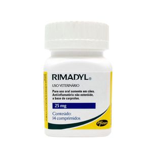 Rimadyl 25mg Zoetis 14 comp mastigáveis Antinflamatório Cães