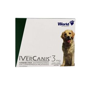 Ivercanis 3mg 4 comprimidos World Ivermectina Cães