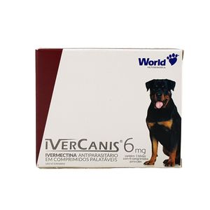 Ivercanis 6mg 4 comp World Ivermectina Cães