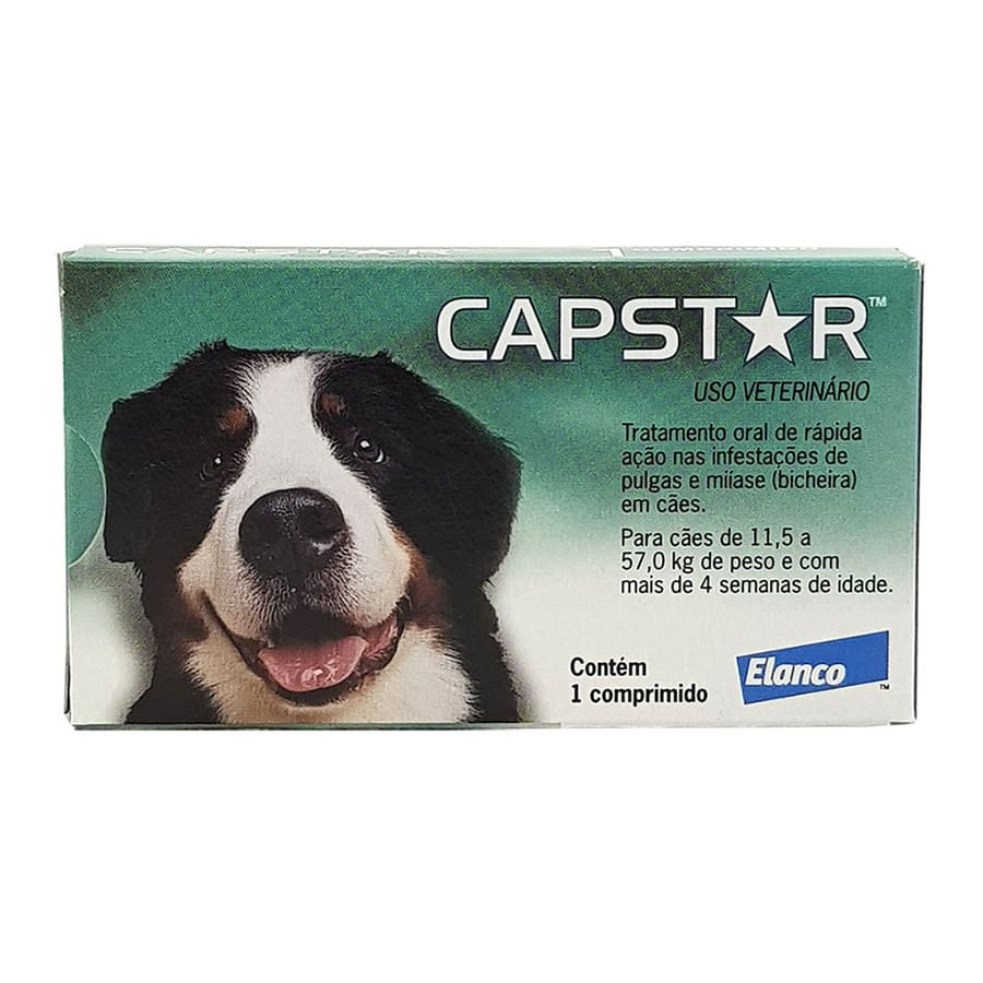 Capstar 57mg 11 a 57kg 1 comp Novartis Antipulgas Cães | Farmácia de