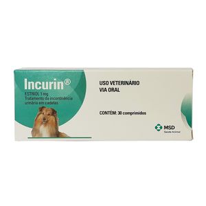 Incurin 1mg 30 comp Estriol MSD Incontinência Urinária Cadelas