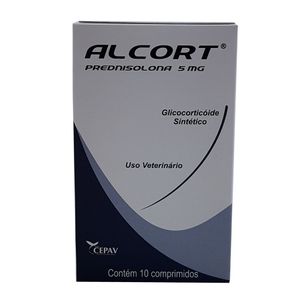 Alcort 5mg 10 comprimidos Cepav Anti-inflamatório Cães e Gatos