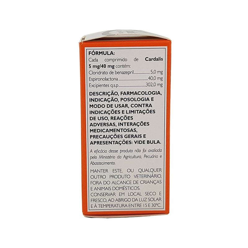 Cardalis 5mg/40mg 11 a 20kg 30 comp Ceva Insuficiência Cardíaca