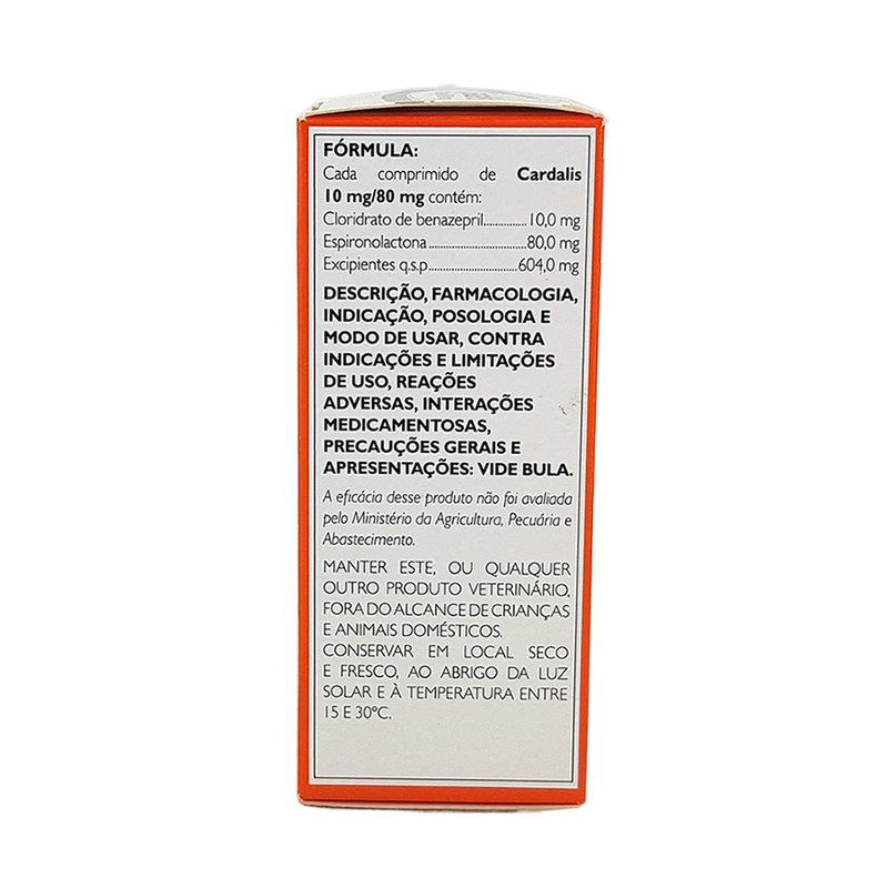 Cardalis 10mg/80mg 21 a 40kg 30 comp Ceva Insuficiência Cardíaca