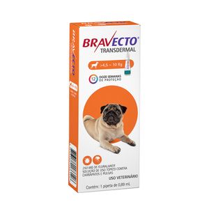 Bravecto Transdermal Cães 4,5 a 10kg 0,89ml MSD Antipulgas