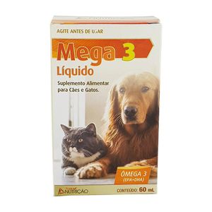 Mega 3 Liquido 60ml Duprat Suplemento Cães e Gatos