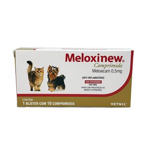 Meloxinew 0,5mg 10 comprimidos Vetnil Anti-inflamatório cães e gatos