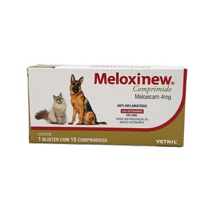 Meloxinew 4mg 10 comprimidos Vetnil Anti-inflamatório cães e gatos
