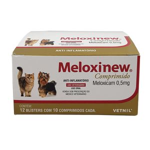 Meloxinew 0,5mg 120 comprimidos Vetnil Anti-inflamatório cães e gatos