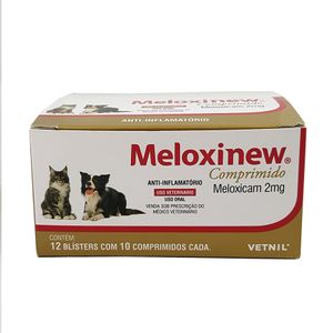 Meloxinew 2mg 120 comprimidos Vetnil Anti-inflamatório cães e gatos