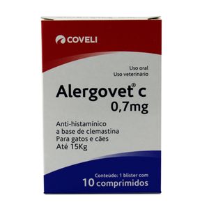 Alergovet C 0,7mg 10 comprimidos Coveli Antialérgico Cães