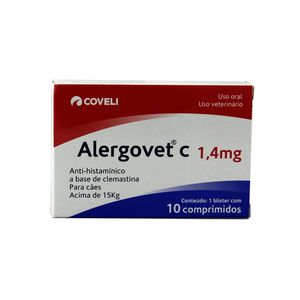 Alergovet C 1,4mg 10 comprimidos Coveli Antialérgico Cães