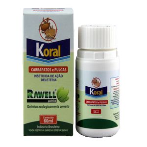 Koral 60ml Combate Carrapatos e Pulgas do Ambiente Rawell