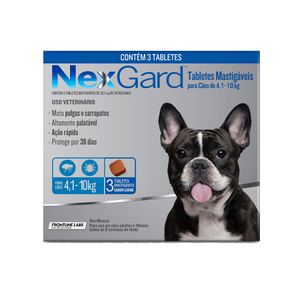 Nexgard M Cães 4,1 a 10kg 3 Tabs Antipulgas e Carrapatos Merial