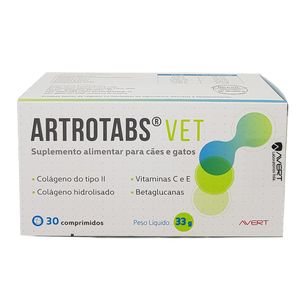 Artrotabs 30 comprimidos Avert Suplemento Cães e Gatos