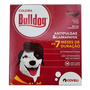 Coleira Bulldog Anti-Pulgas e Carrapatos p/ Cães 64cm Coveli